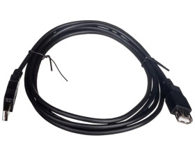 Przedłużacz czarny USB A /M - USB A /Ż s/USB 2.0 AK-300202-018-S 1.8m