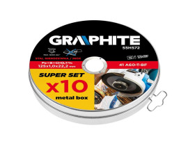 Tarcza tnąca do metalu 125 x 1.0 x 22.2 mm 41 A60-T-BF INOX 10 szt. 55H572 TOPEX