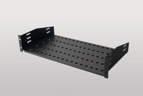 Półka stała 19 cali 1U głębokość 600mm uchwyt z tyłu RAL9005 19-0048C