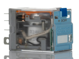 Przekaźnik mocy 24V dc DPDT Turck 200 mA 1W, Wciskane 594Ω Wciskane