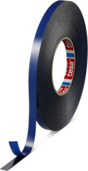 Adhesive tape, 12 x 0.8 mm, double sided, foamed acrylate, black, 25 m, 07063-00009-24