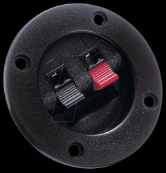 Speaker terminal, push terminals, round, 2-p.