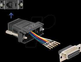 67087 Adapter D-Sub 15 Pin jack > RJ12 jack Mounting kit, black