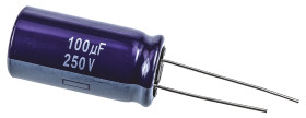 Kondensator 100μF 250V dc THT Panasonic roztaw: 7.5mm 16 (Dia.) x 31.5mm
