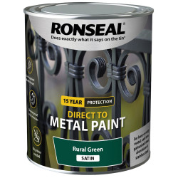Ronseal 39203 Direct to Metal Paint Rural Green Satin 750ml