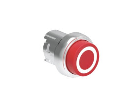 Metalowy przycisk fi22mm wystający samoczynny powrót z symbolem 0 Czerwony LPSB2104