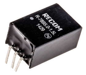 Regulator przełączający, 7.5W, Uwe 6.5 → 18V dc, Uwy 5V dc, Iwy 1.5A, Recom, R-78B-1.5