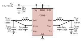 Dual Synchronous, Fixed Output 2.25MHz Step-Down DC/DC Regulator
