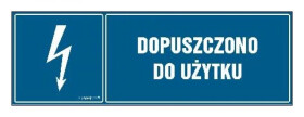 ZNAK - HH017 Dopuszczono do użytku 20 x 6,7 cm FN - Folia samoprzylepna