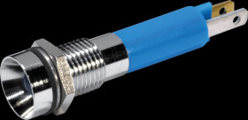 19090257 LED signal light, blue - ultra-bright, 12 VAC/VDC, Ø8 mm, 600 mc