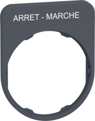 Label holder, printed with “ARRET-MARCHE”, for Harmony XB4F/XB5F, ZBYFP2166C0