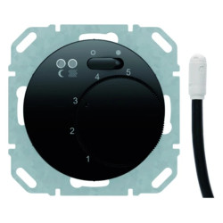 Regulator temperatury podłogi ze stykiem zwiernym Berker R.1/R.3 czarny połysk 20342045