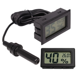 Higrometr LCD Z Sondą - Termometr W Obudowie - Wskaźnik Wilgoci