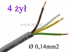 Przewód sterowniczy LiYY, 4x0,14 350V, czarny