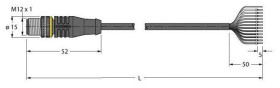 Turck 6626925 Kabel połączeniowy czujnika/aktuatora RSS12T-10/TXL, piny: 12, 10 m, 1 szt.