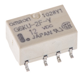 Przekaźnik sygnału, 12V dc, 1 A, DPDT, montaż SMD, Omron