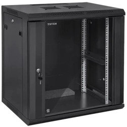 Szafa wisząca RACK 19 18U 600mm drzwi szklane czarna TOTEN