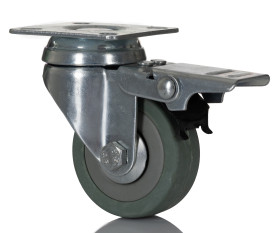 Koło samonastawne średnica kabla 50mm Płyta RS PRO 50kg wysokość całkowita 72mm