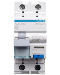 Wyłącznik różnicowo-nadprądowy RCBO 2P C6A 0,03A Typ AC ADC956D
