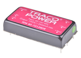 Przetwornica DC-DC, 40W, Uwe 43 → 160 V DC, Uwy 15V dc, Iwy 2.67A Tak, TRACOPOWER Nie