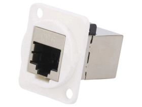 Łącznik FT RJ45 8p8c Kat 6 ekranowane 19x24mm plastik CP30222SW