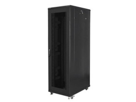 Szafa instalacyjna RACK stojąca 19 cali 42U 800x1000 czarna, drzwi perforowane (złożona) FA01-8042-23B