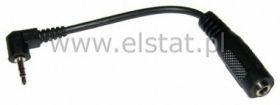 Jack 2,5 WT stereo GN Jack 3,5, na kablu, kątowa