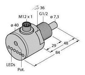 Turck 6870204 Czujnik zanurzeniowy FCS-GL1/2A4-AP8X-H1141, 19.2 - 28.8 V/DC, 1 szt.