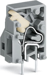 PCB terminal, 1 pole, pitch 6.5 mm, AWG 28-12, 16 A, cage clamp, gray, 741-905