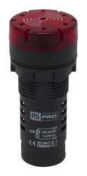 Kontrolka 24V ac/dc Czerwony RS PRO średnica wycięcia 22mm Montaż panelowy Śruba