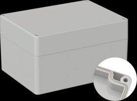 Industrial housing, 160 x 120 x 90 mm, IP66, light gray