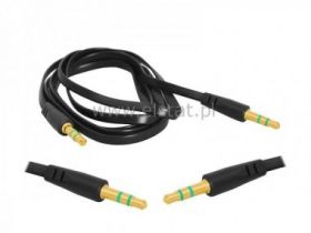 Jack 3,5 WT-WT 1m, płaski, czarny.