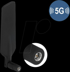 12606 Aerial 5G LTE SMA plug, omni-directional, tilted joint