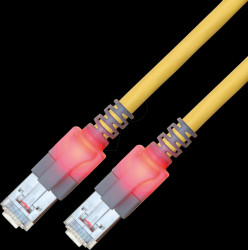 CS1OYCDCD0010 Cat.6 LED patch cable, DualBoot, S/FTP yellow, 1 m