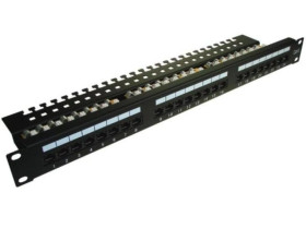 Patch panel 24-port UTP kat.6 1U 19cali złącza krone LSA