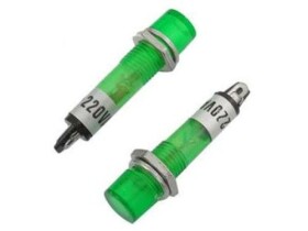 Kontrolka 230V AC 12mm zielona neonówka, otw. montaż 10mm