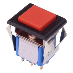 18845CD Red Button On-(On) Momentary Panel Mount Push Button Switch DPDT 0.1A 30VDC