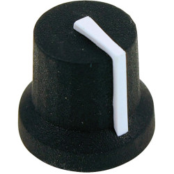 Cliff CL170849BR K87MBR Series Knob Black 6mm D White Pointer
