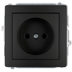 DECO Gniazdo pojedyncze B/U do ramki czarny mat 12DGP-1