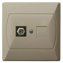 AKCENT Gniazdo antenowe pojedyncze typu F beżowe GPA-1AF/01