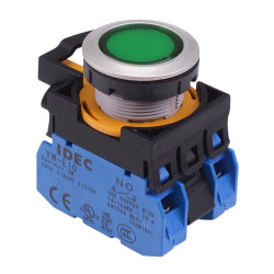 CW4L-M1E20Q3G Green 12V illuminated Metallic Momentary Push Button Switch 2NO IP65 IDEC