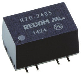 Przetwornica DC-DC, 2W, Uwe 21,6→ 26,4 V DC, Uwy ±5V dc, Iwy ±200mA, Recom