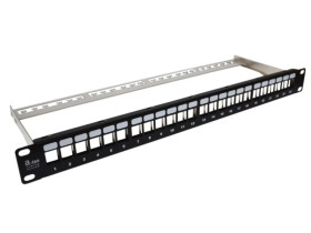 Patch panel 19 cali pusty, modularny 24 porty 1U z podporą niewyposażony PK020