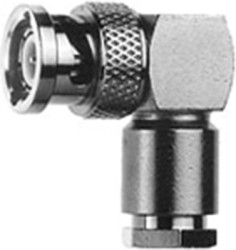 BNC plug 50 Ω, RG-188A/U, RG-174/U, KX-3B, RG-316/U, KX-22A, angled, 100023301