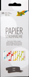 12593 Paper straws, 25 pieces, 20 cm, polka dots