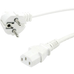 Value 19.99.1016 Current Cable White 0.60 m IEC Mains Power Equipment Cable