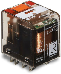 Power relay, 2 Form C (NO/NC), 24 V (AC), 192 Ω, 12 A, 400 V (AC), monostable, 1415002-1