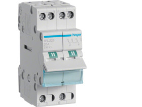 Modułowy przełącznik instalacyjny I-II punkt wspólny od dołu 2P 25A 230VAC SFL225 HAGER