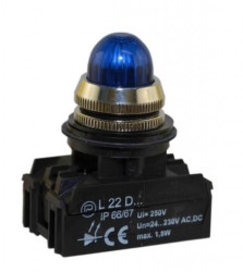 Lampka sygnalizacyjna 22mm niebieska L22G/24V W0-L-L22G N