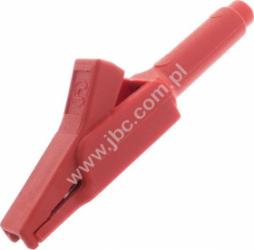 MA 260 SH RT Krokodylek izolowany z gniazdem 4mm, rozwarcie szczęk 6mm, czerwony, Hirschmann, 973889101, MA260SHRT